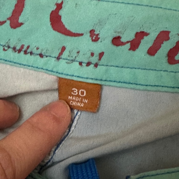 Red Camel Men's Blue Orange Bathing Suit Drawstring Shorts Size 30 - Picture 6 of 10